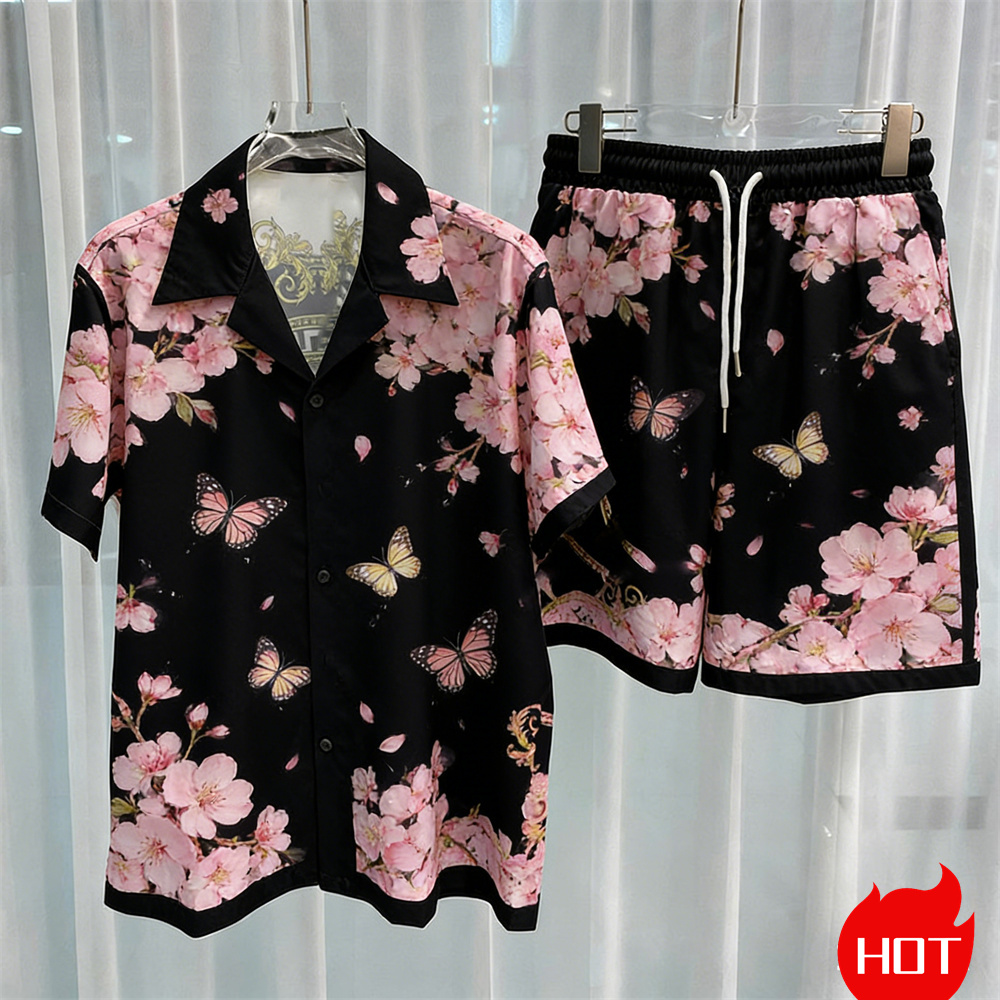 Summer Clothing Men - Digital printed men's set fashion two-piece