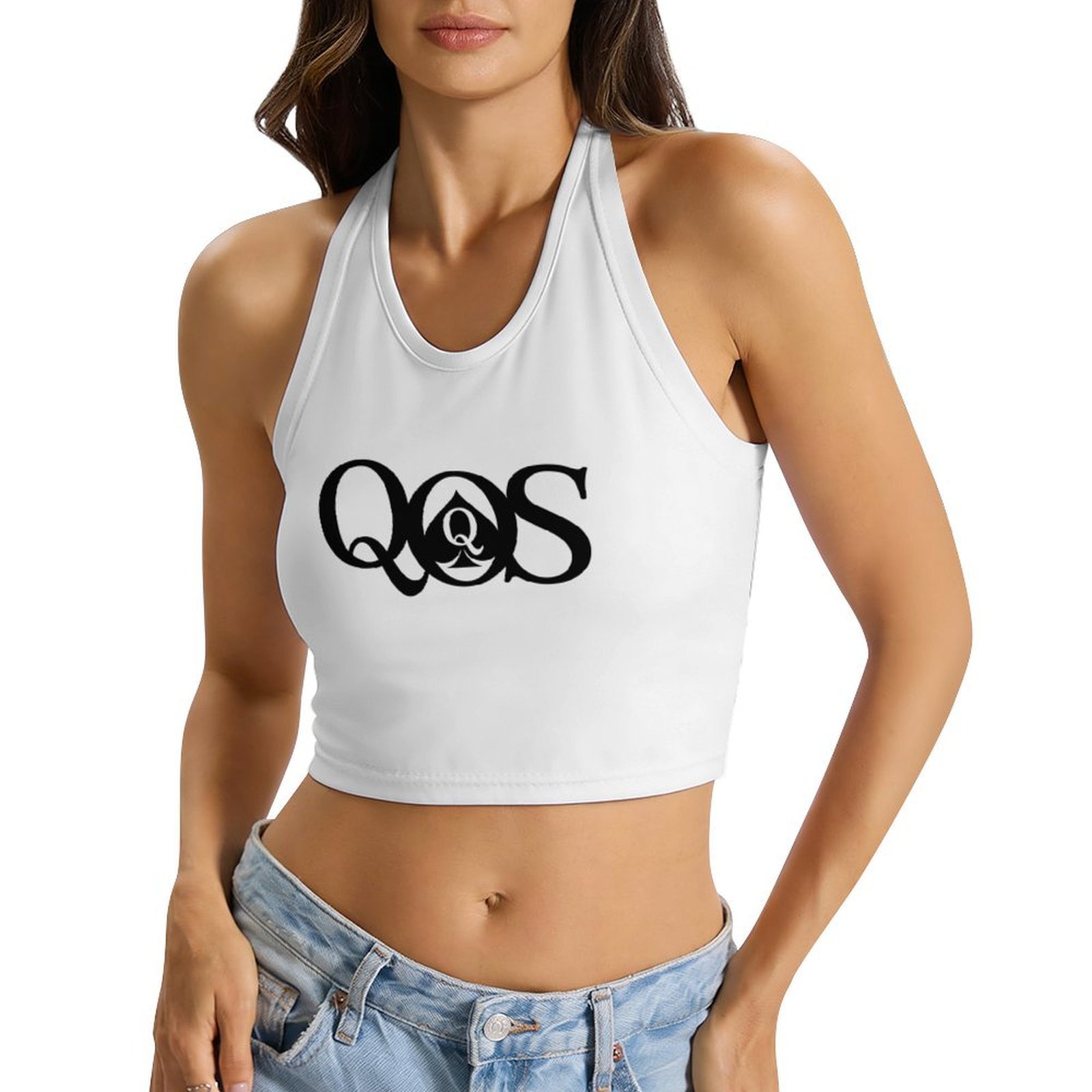 Halter Neck Top - Women's QOS Print Tie Halter Tops