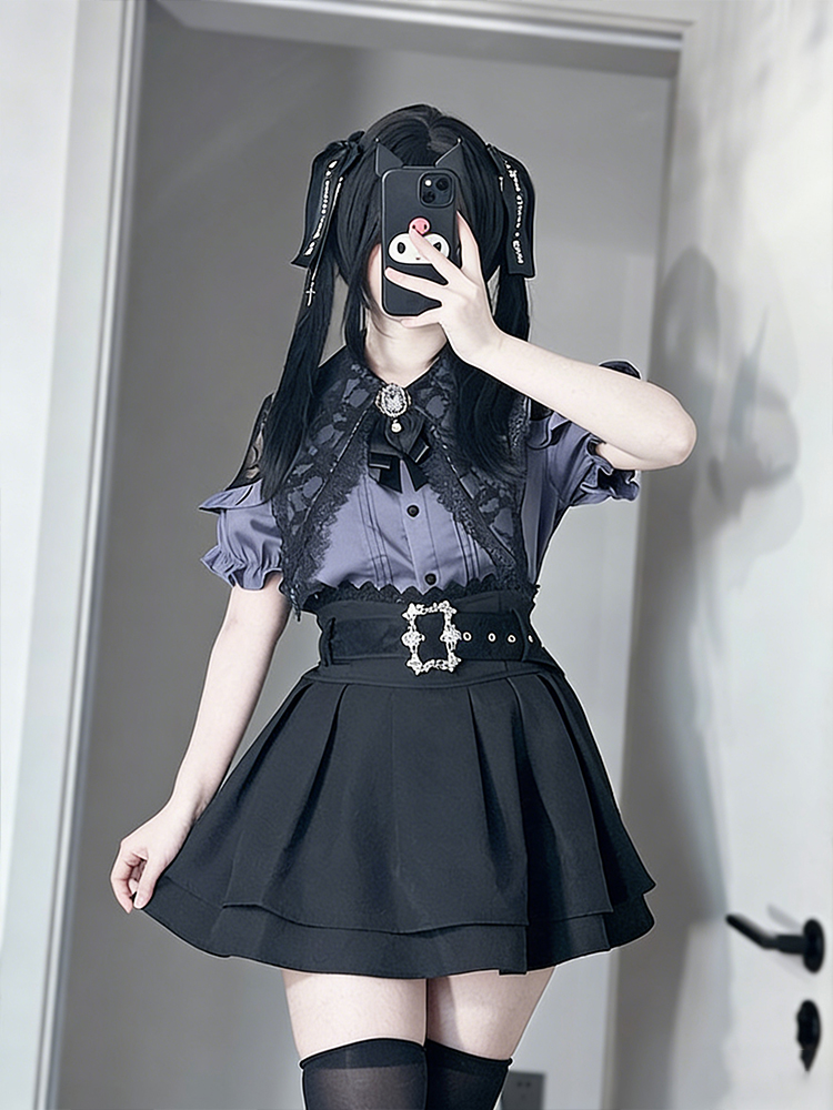 Summer Clothing Old Money - Gothic Style Shoulder Bared Shirt And