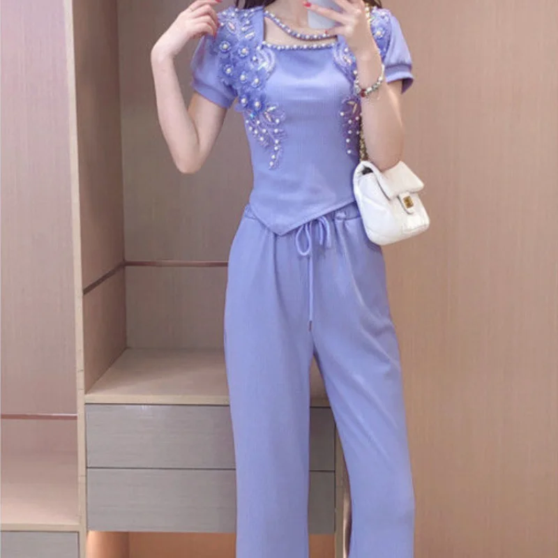 Summer Clothing Trends For Women - Wide Leg Ladies Trouser Purple Women's