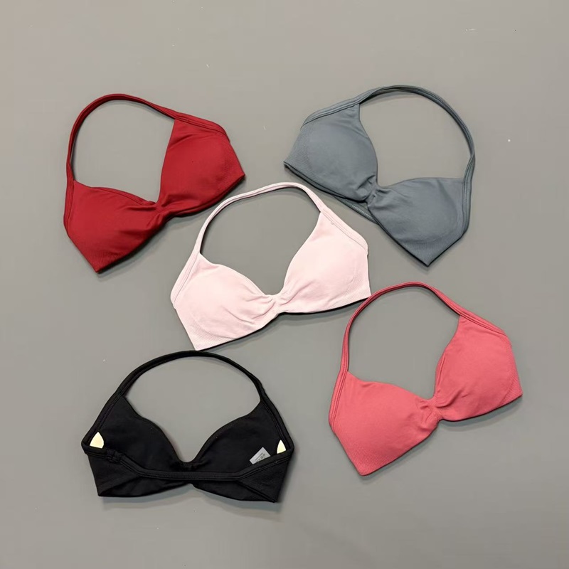 Halter Neck Top - Women Halter Sports Bra V-Neck Padded