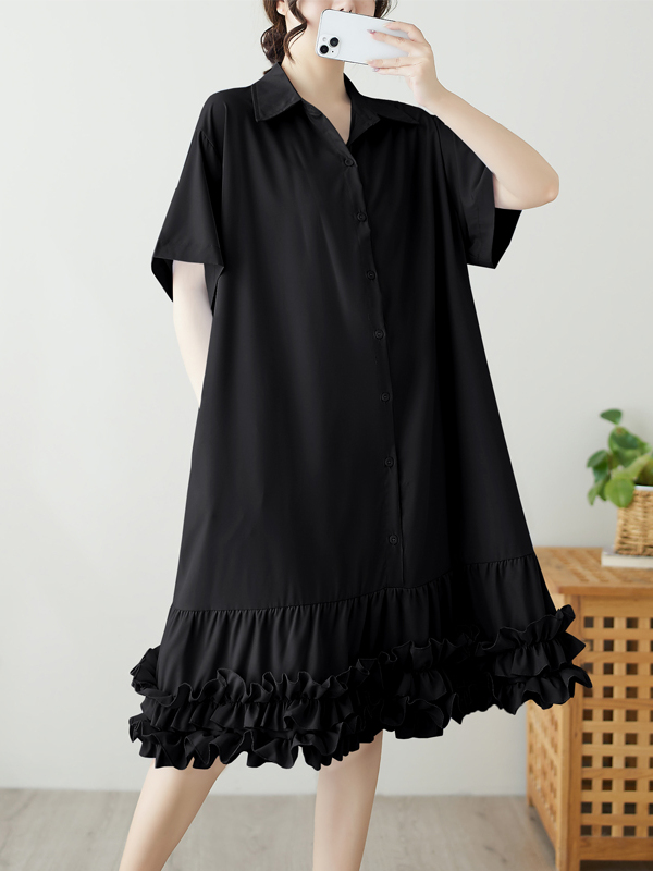 Summer Clothing H&M - Retro Color Design Shirt Dress Women