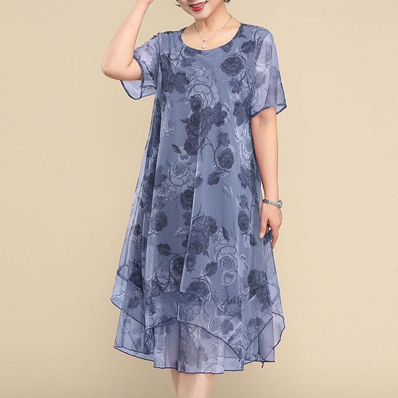 NEW O-Neck Short Sleeve Dresse - огляд і ціна Summer Clothing For 60 Year Old Woman