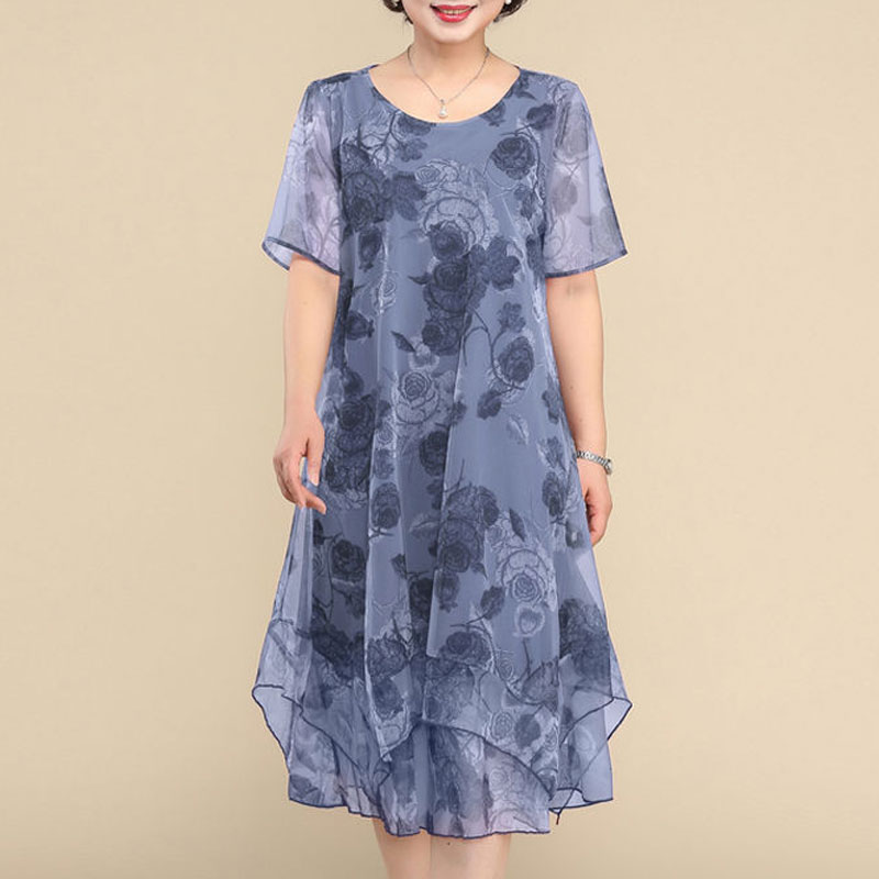 NEW O-Neck Short Sleeve Dresse - огляд і ціна Summer Clothing For 60 Year Old Woman