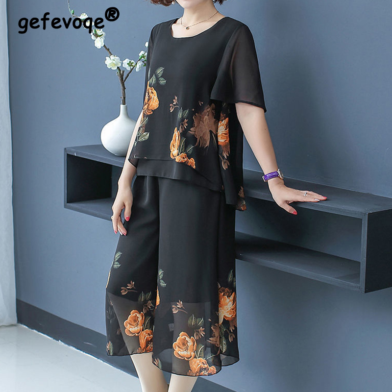 Elegant Fashion Floral Printin - огляд і ціна Summer Clothing For 60 Year Old Woman