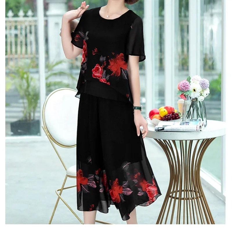 Elegant Fashion Floral Printin - огляд і ціна Summer Clothing For 60 Year Old Woman