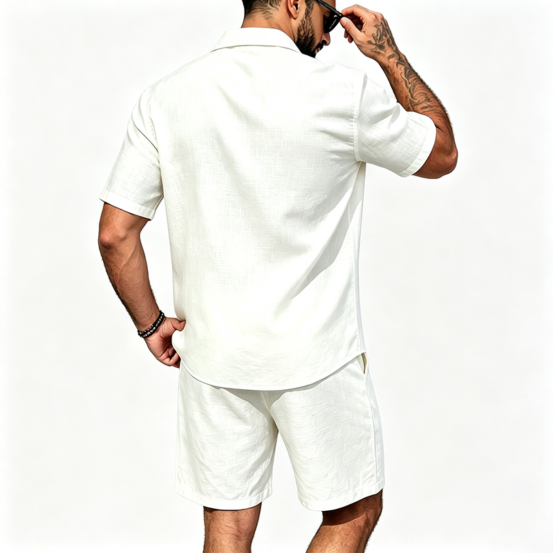 Men Linen Two Piece Outfit Sho - огляд і ціна Summer Clothing Men Linen