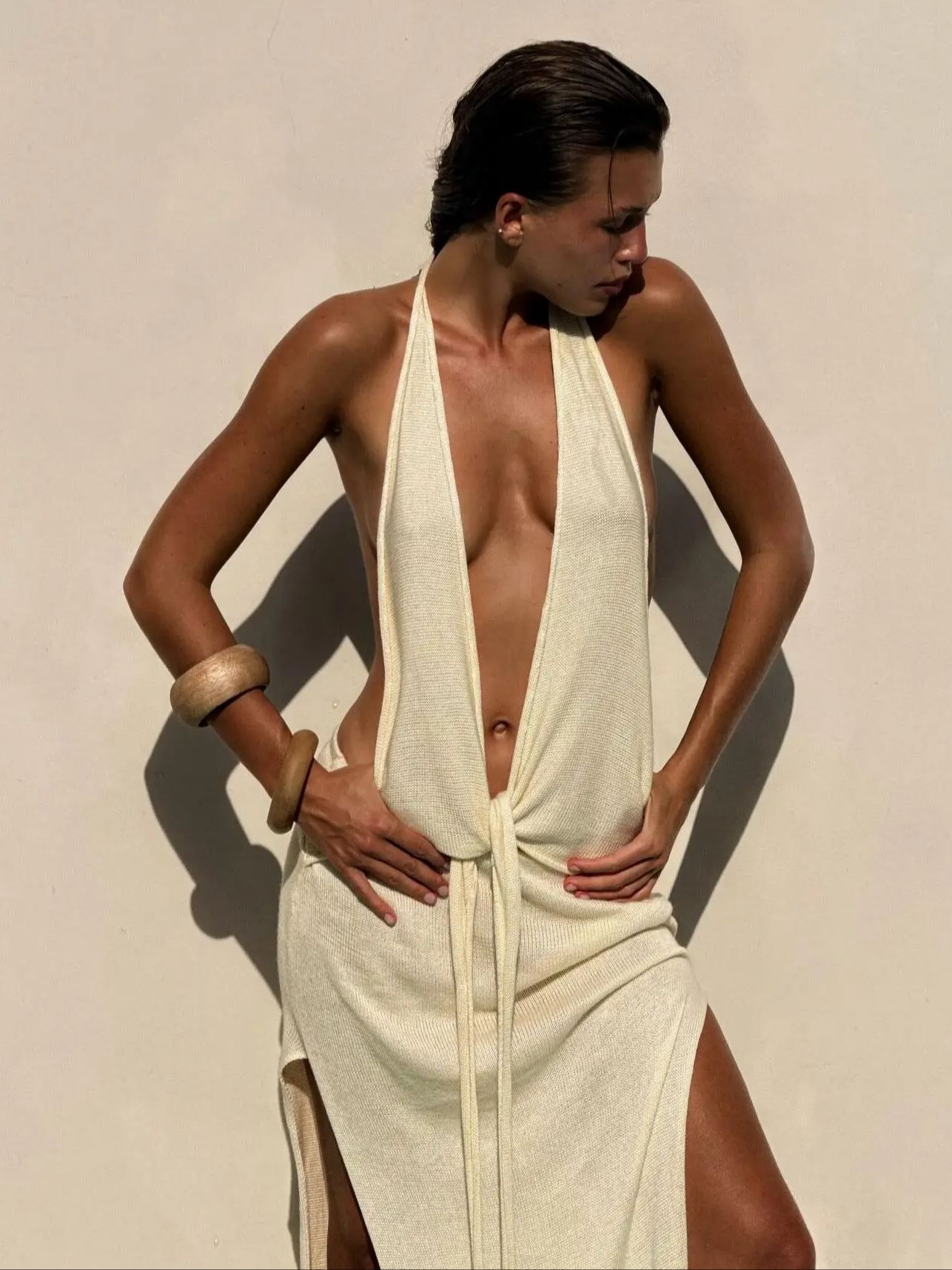Sexy Halter Neck Knit Maxi Dre - огляд і ціна Summer Clothing H&M