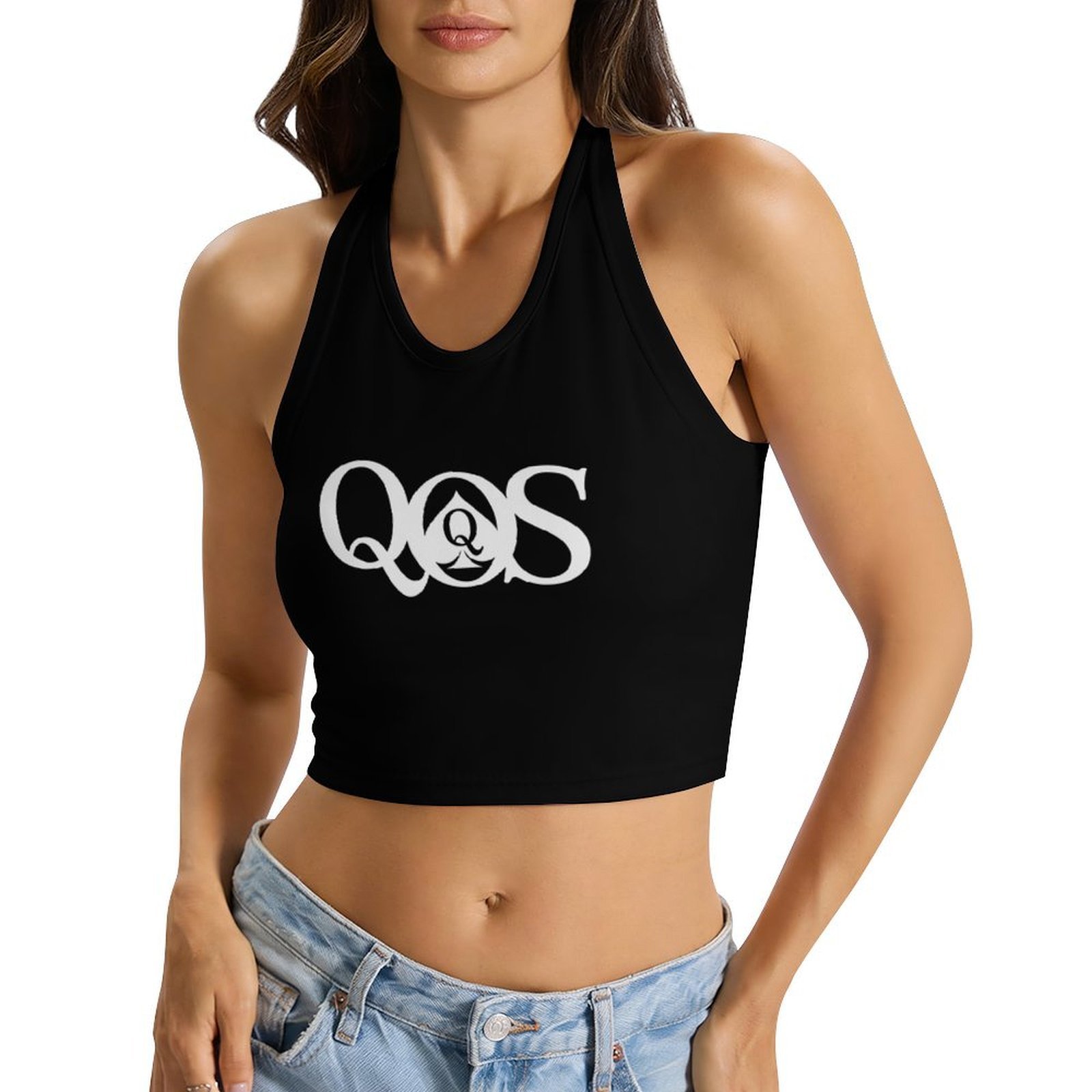 Women's QOS Print Tie Halter T - огляд і ціна Halter Neck Top
