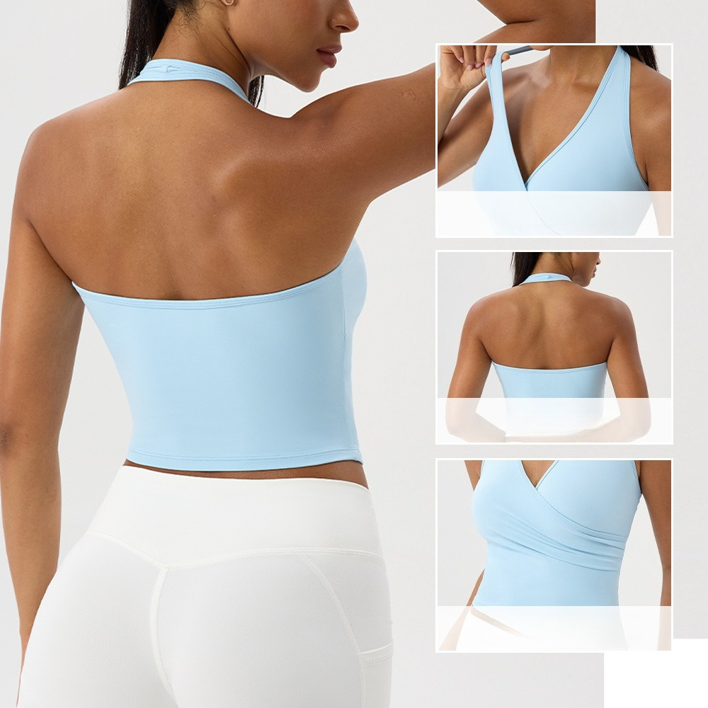 Women's Halter V Neck Yoga Tan - огляд і ціна Halter Neck Top