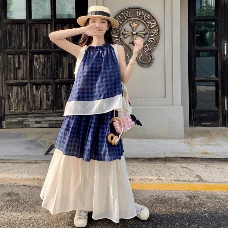 Women's Blue Plaid Two Piece S - огляд і ціна Halter Neck Top