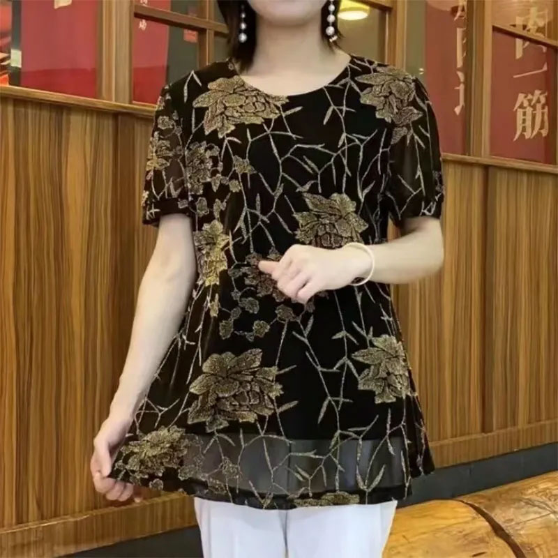 New Floral Bright silk Gauze p - огляд і ціна Summer Clothing For 60 Year Old Woman