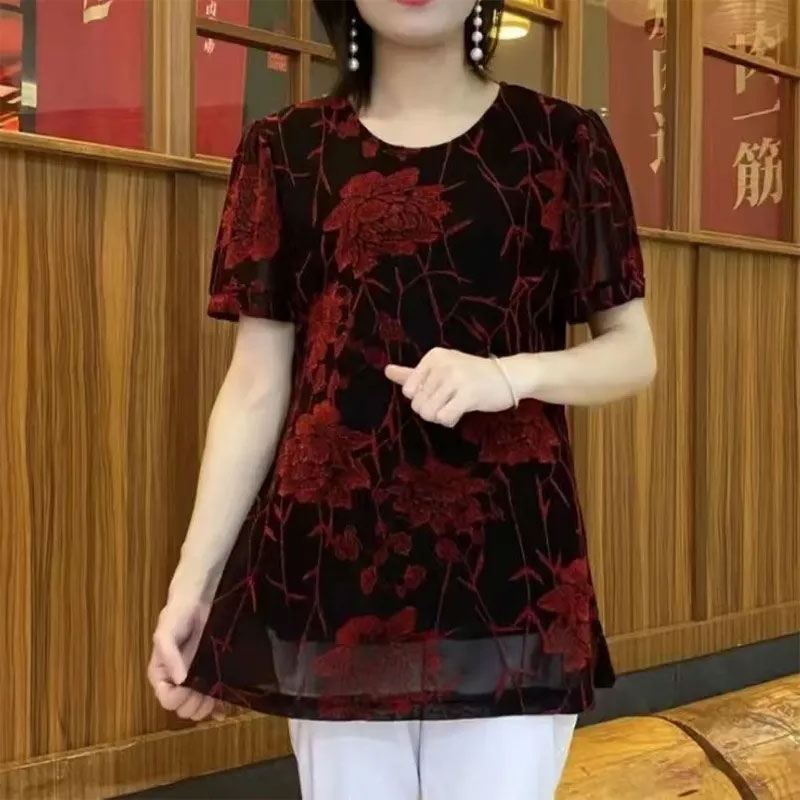 New Floral Bright silk Gauze p - огляд і ціна Summer Clothing For 60 Year Old Woman