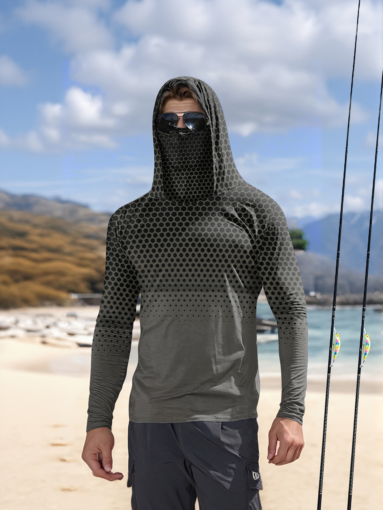 Men Hood Fishing Shirt long sl - огляд і ціна Summer Clothing Men