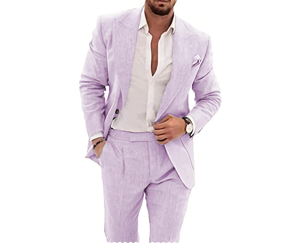 Casual Men's Flax Suits 2 Piec - огляд і ціна Summer Clothing Men Linen