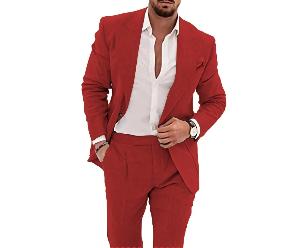 Casual Men's Flax Suits 2 Piec - огляд і ціна Summer Clothing Men Linen