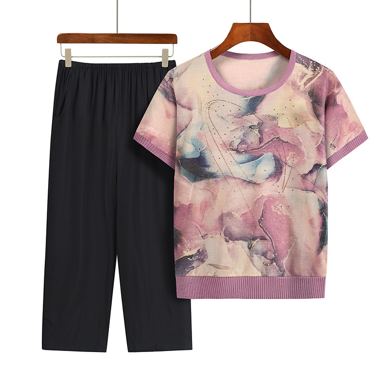 Casual Summer Grandma Two-Piec - огляд і ціна Summer Clothing For 60 Year Old Woman