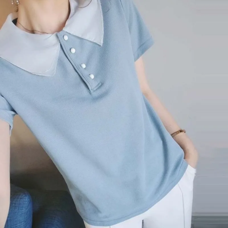 Short Sleeve Polo Neck T Shirt - огляд і ціна Quality Summer Clothing For Women