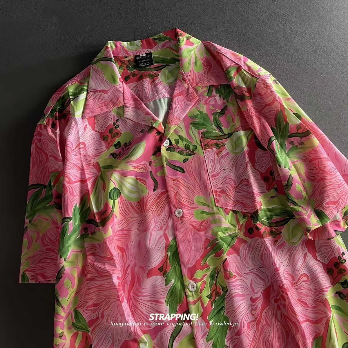 Pink Graffiti Floral Cuban Col - огляд і ціна Summer Clothing H&M