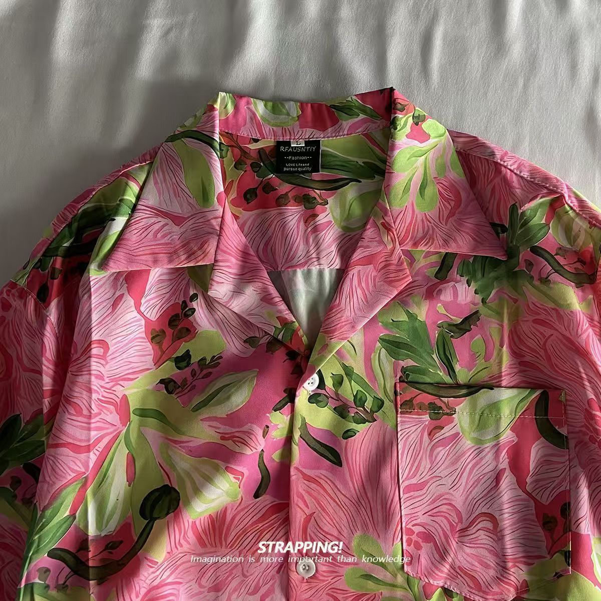 Pink Graffiti Floral Cuban Col - огляд і ціна Summer Clothing H&M