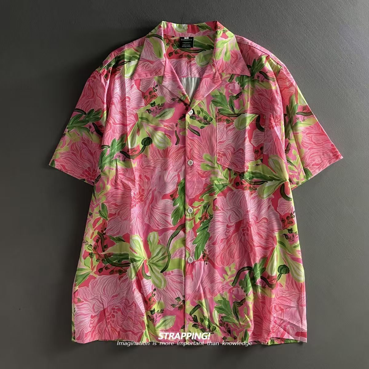 Pink Graffiti Floral Cuban Col - огляд і ціна Summer Clothing H&M