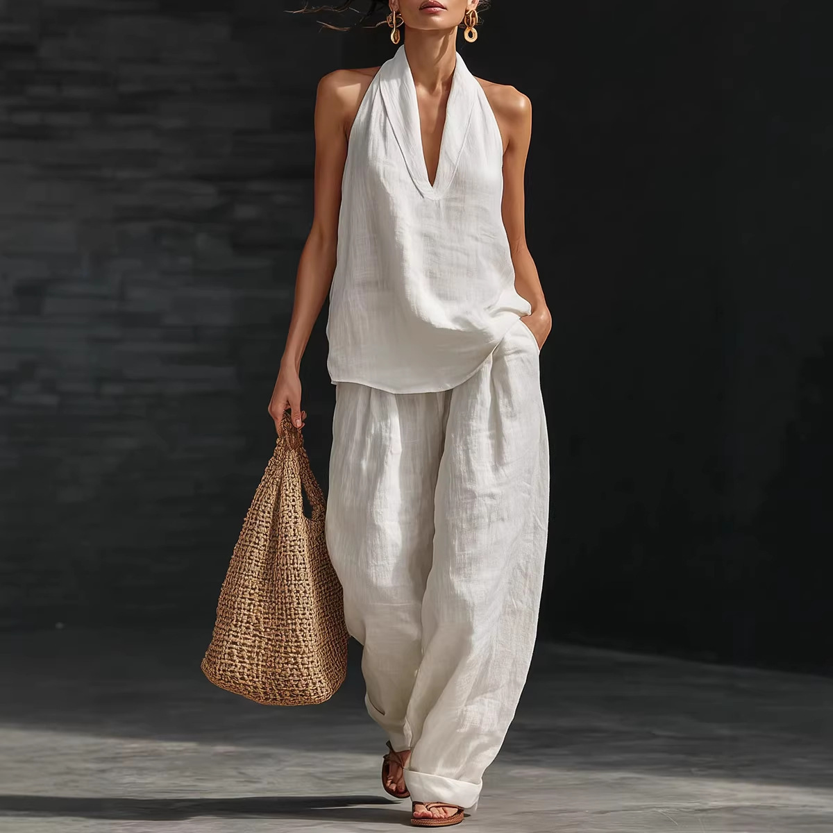 Summer Retro Solid Cotton Line - огляд і ціна Summer Clothing Men Linen
