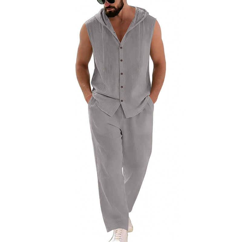 Men's Casual Linen Suit Hooded - огляд і ціна Summer Clothing Men