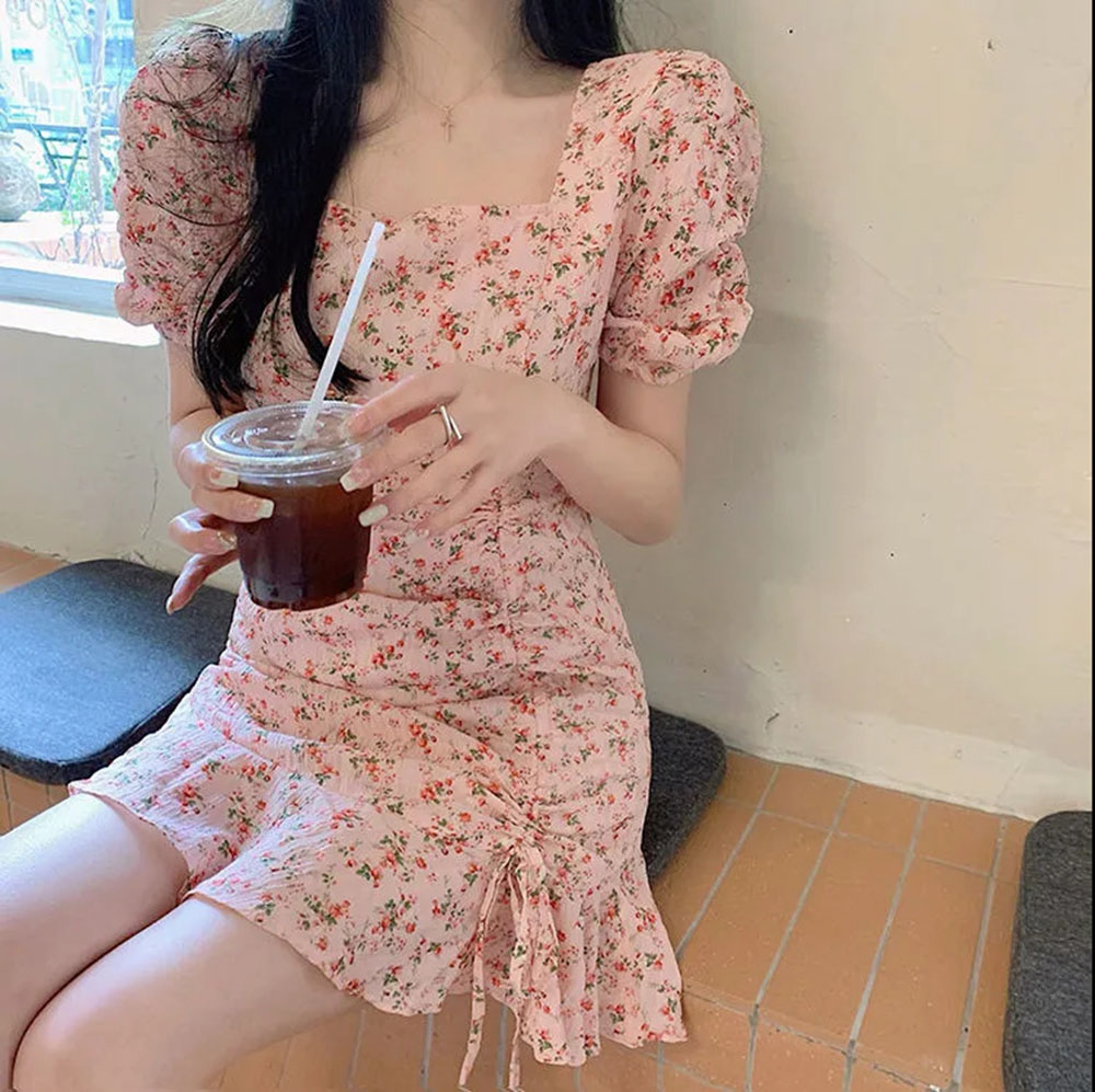 Summer Floral Drawstring Mini  - огляд і ціна Summer Clothing For 60 Year Old Woman