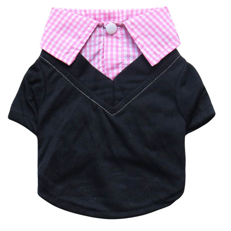 Plaid Dog Shirt Fake Two Piece - огляд і ціна Summer Dog Clothing