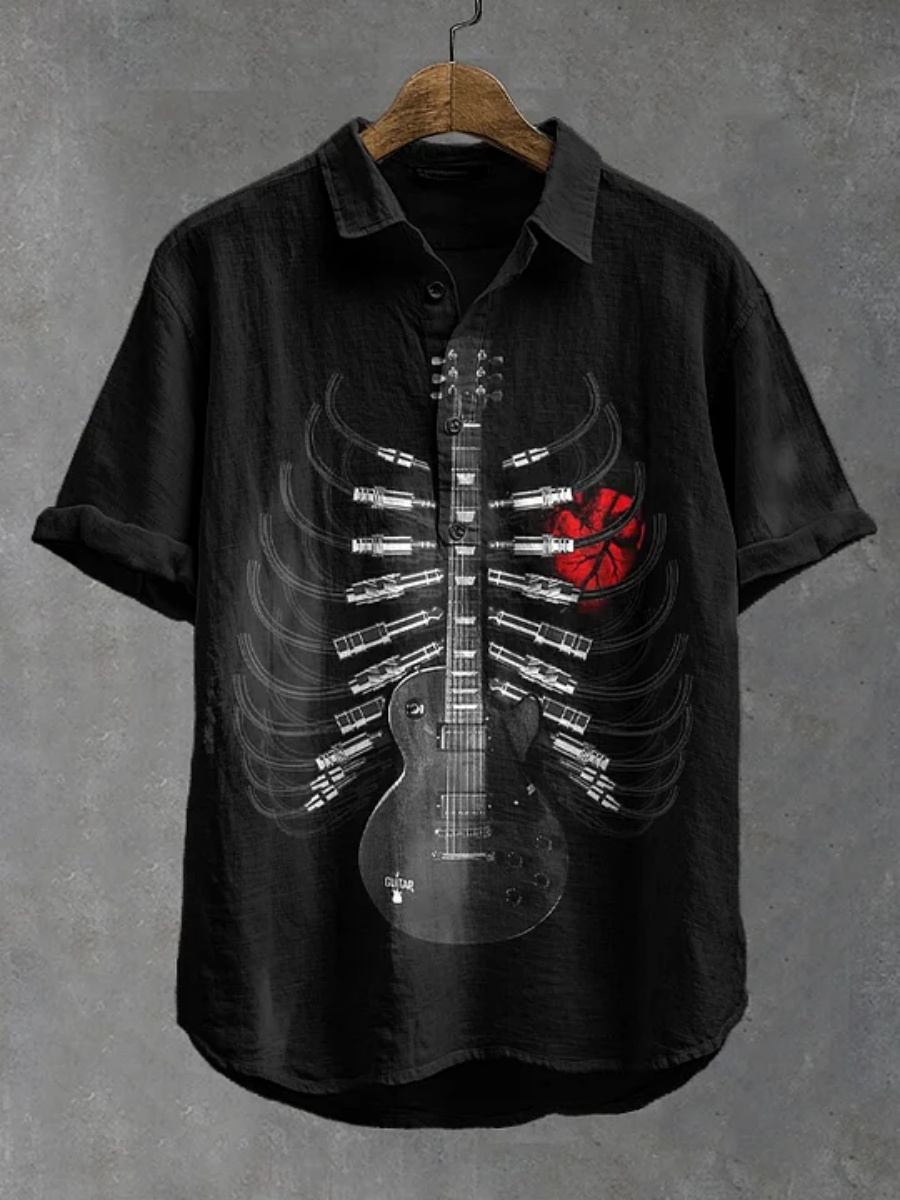 Men's polo shirt octopus print - огляд і ціна Summer Clothing Men Linen