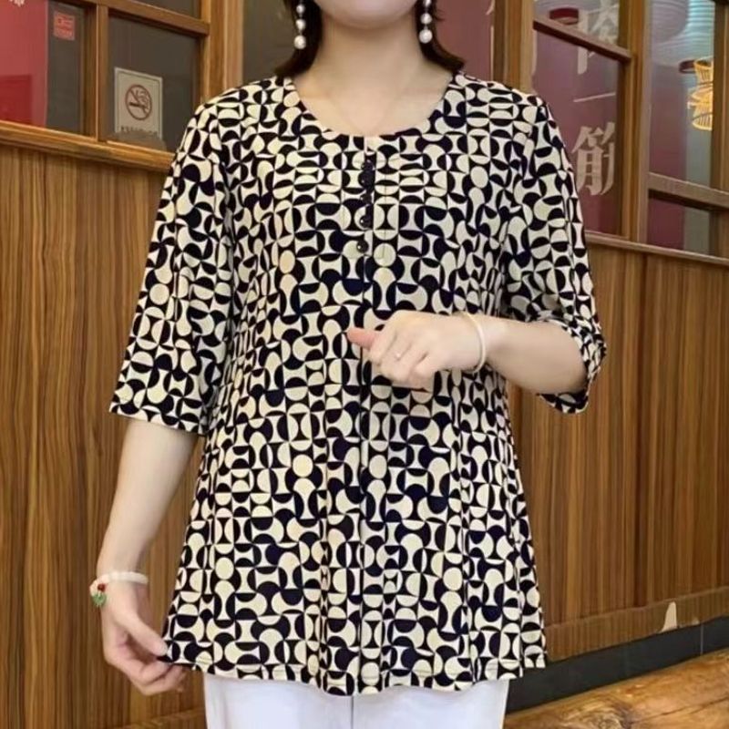 Vintage Printed T-shirt Casual - огляд і ціна Summer Clothing For 60 Year Old Woman