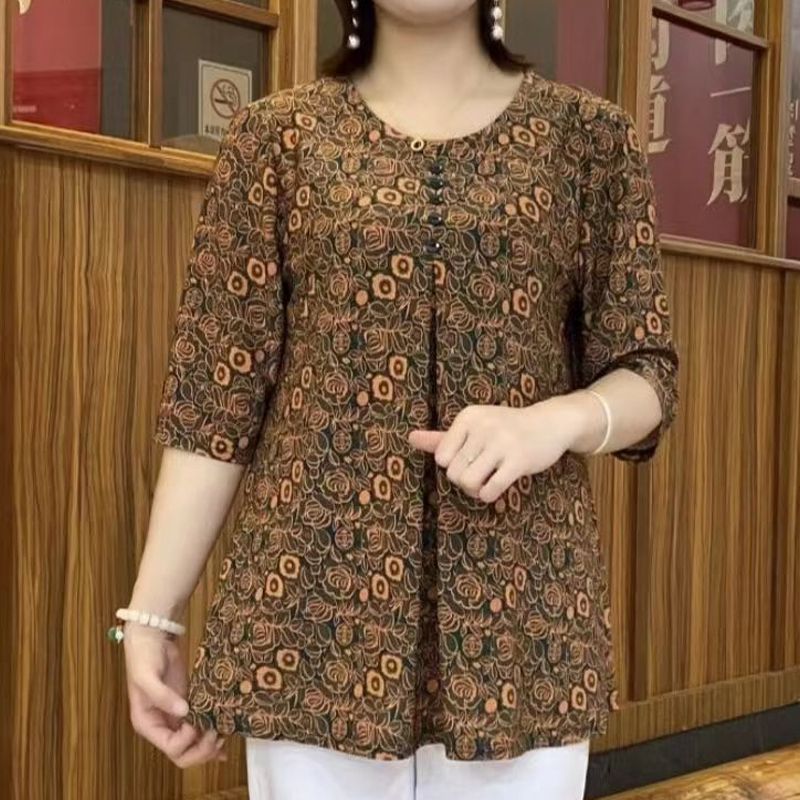 Vintage Printed T-shirt Casual - огляд і ціна Summer Clothing For 60 Year Old Woman