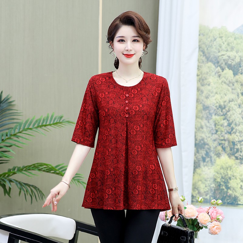 Vintage Printed T-shirt Casual - огляд і ціна Summer Clothing For 60 Year Old Woman
