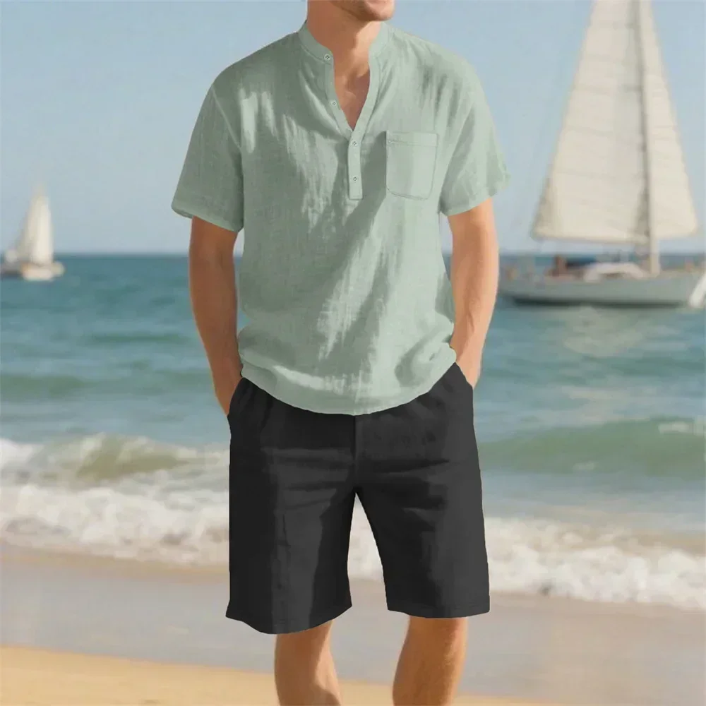 Men's Summer Sets Vacation Bea - огляд і ціна Summer Clothing Men Linen