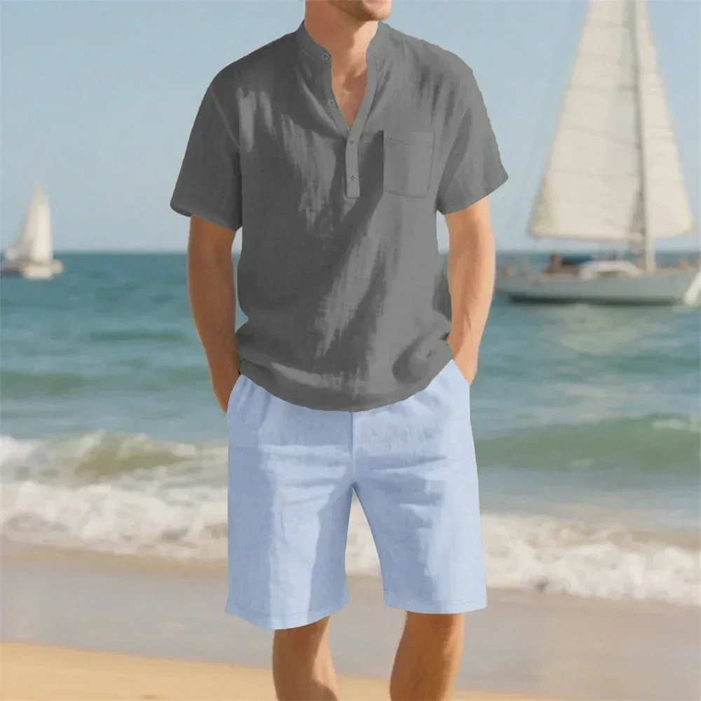 Men's Summer Sets Vacation Bea - огляд і ціна Summer Clothing Men Linen