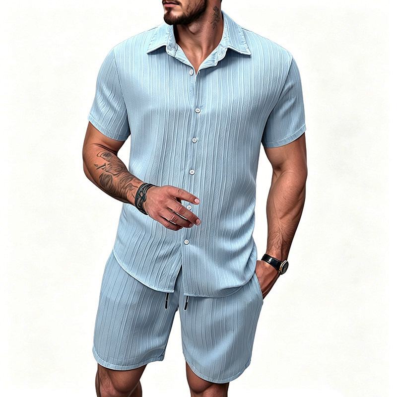 2026 New Men Vertical Wrinkle  - огляд і ціна Summer Clothing Men