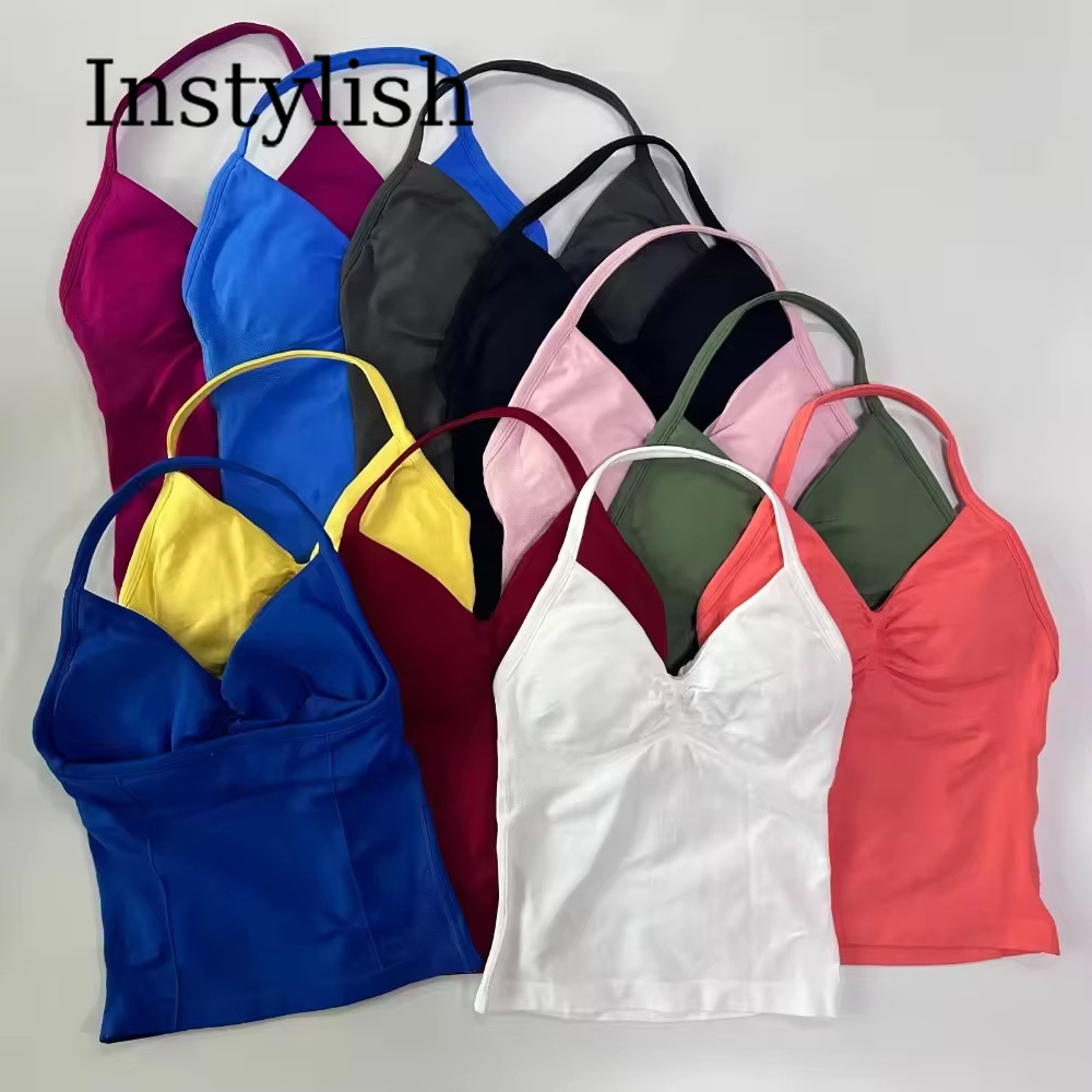 Women Seamless Yoga 2 Piece Se - огляд і ціна Halter Neck Top
