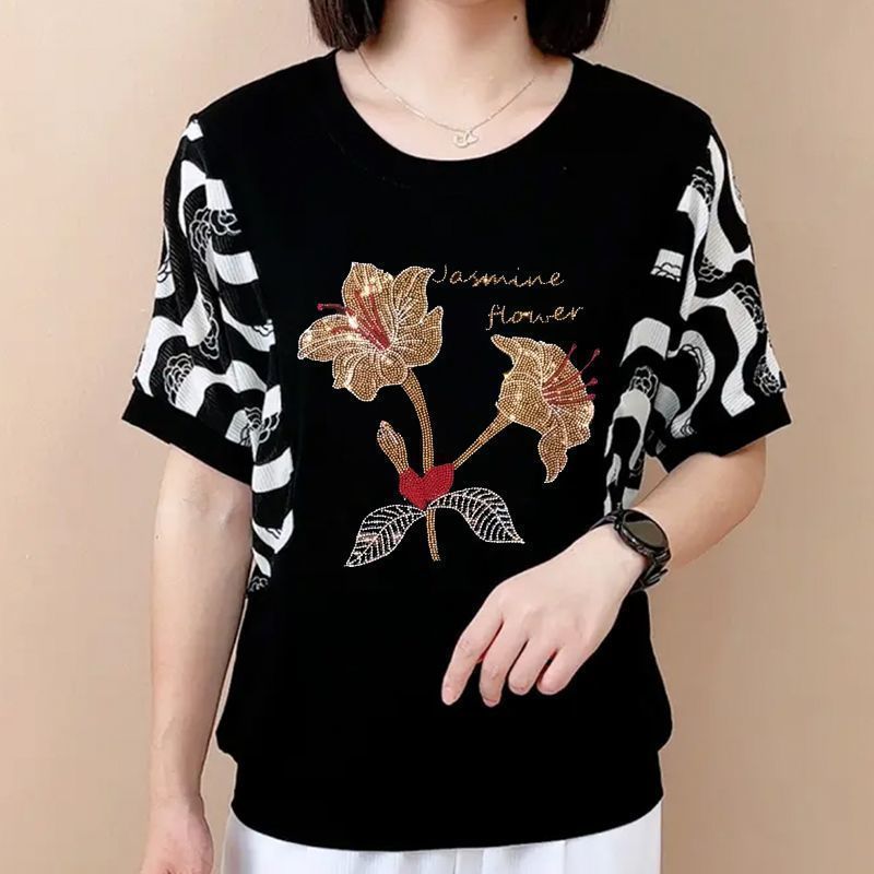 Fashion O-Neck Striped Spliced - огляд і ціна Summer Clothing For 60 Year Old Woman