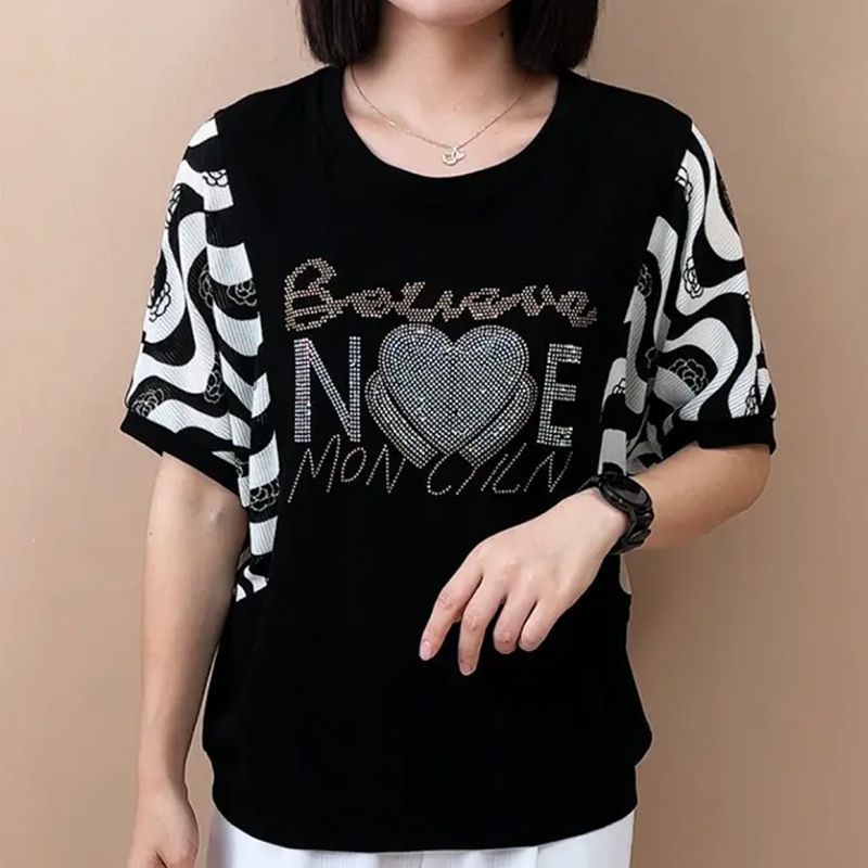Fashion O-Neck Striped Spliced - огляд і ціна Summer Clothing For 60 Year Old Woman