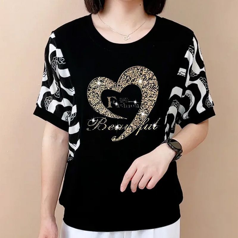 Fashion O-Neck Striped Spliced - огляд і ціна Summer Clothing For 60 Year Old Woman