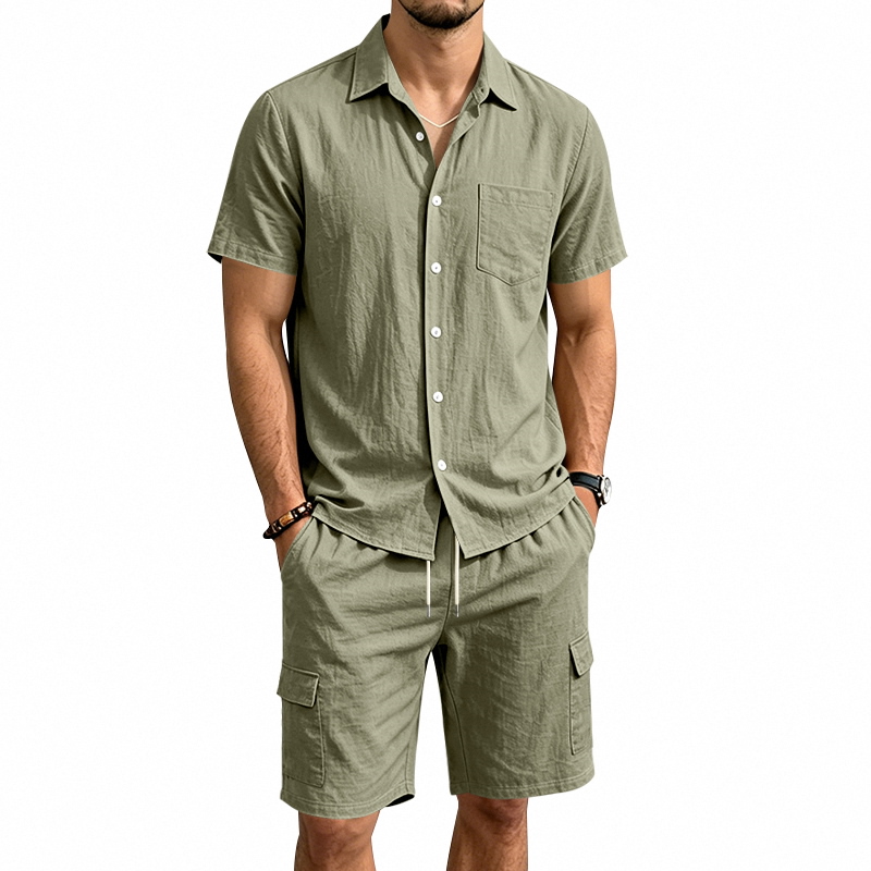 Men Summer American Linen Two  - огляд і ціна Summer Clothing Men Linen