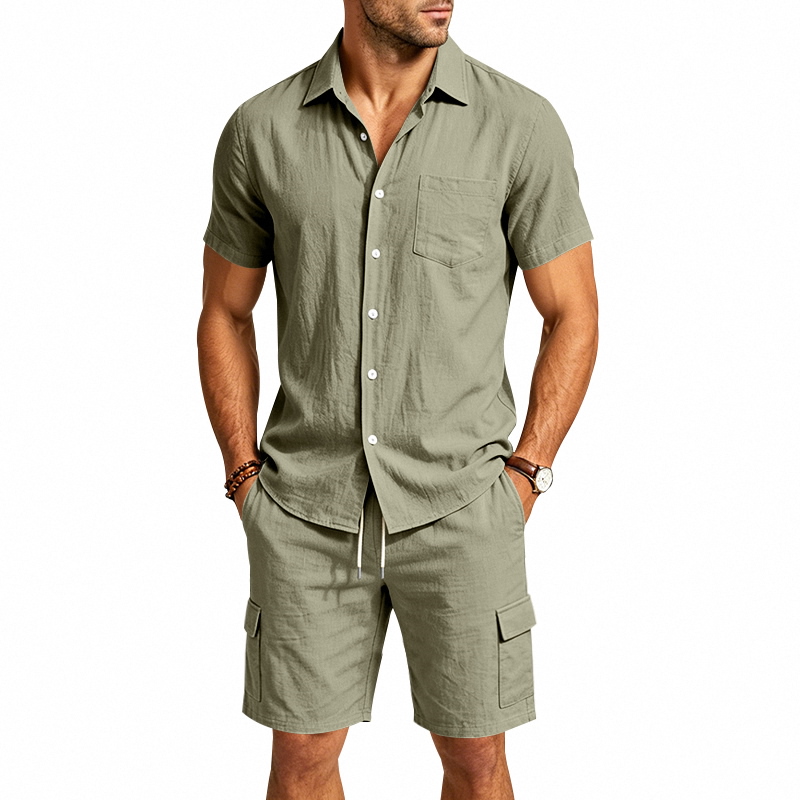 Men Summer American Linen Two  - огляд і ціна Summer Clothing Men Linen