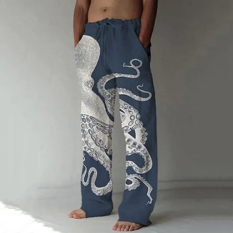Japanese Art Octopus Graphic P - огляд і ціна Summer Clothing Men 2025