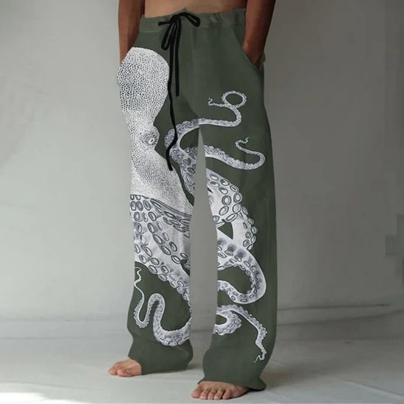 Japanese Art Octopus Graphic P - огляд і ціна Summer Clothing Men 2025