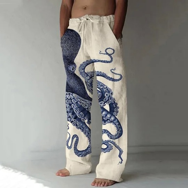 Japanese Art Octopus Graphic P - огляд і ціна Summer Clothing Men 2025