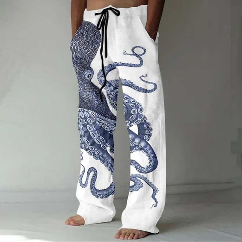 Japanese Art Octopus Graphic P - огляд і ціна Summer Clothing Men 2025