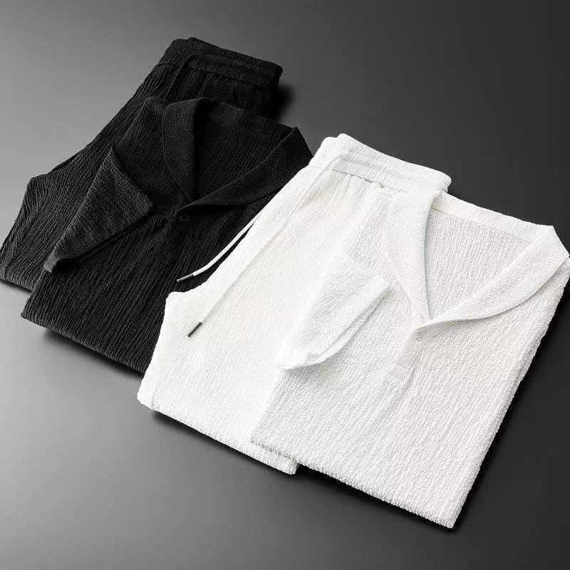 Summer Ultra-thin Two-piece Ic - огляд і ціна Summer Clothing Men Linen